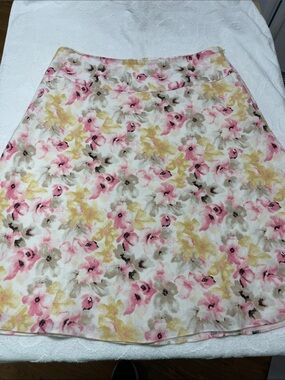 Ann Taylor Floral Linen Skirt - Sz 8